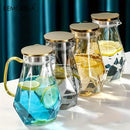 GobekUsa Diamond Texture Glass Teapot Set - Elegant Hot and Cold Water Kettle for Home
