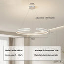 GobekUsa Circle Pendant Chandelier Dimmable LED Lights for Modern Living Room
