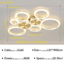 GobekUsa LED Gold Ring Chandelier for Living Room Bedroom Dining Room