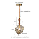 GobekUsa Cracked Glass LED Pendant Light for Cafe Bar Kitchen Living Room