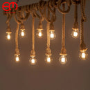 GobekUsa Hemp Rope Pendant Light Holder, Industrial Loft Personality Edison Lamp