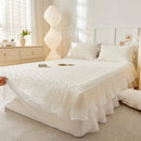 GobekUsa Lace Ruffles Cooling Bed Skirt Set with Pillowcases