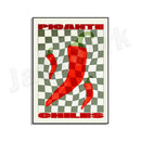 GobekUsa Chili Pepper Art Trio: Green, Yellow, Red Kitchen Decor