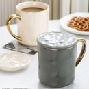 GobekUsa Nordic Gold Rim Mug Set - Light Luxury Ceramic Coffee Cups with Handle