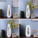 GobekUsa Gold Feather Vase & Artificial Flowers Set - Modern Home Decor