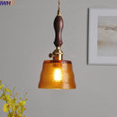 GobekUsa Amber Pendant Light: Nordic Copper Hanging Lamp for Modern Home Decor