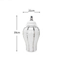 GobekUsa Silver Striped Porcelain Ginger Pot Vase.