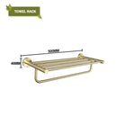 GobekUsa Brushed Gold Bathroom Accessories Set: Wall Mount Shelf, Toilet Paper Holder, Towel Bar, Robe Hook