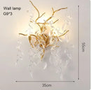 GobekUsa Golden Branch Ceiling Chandelier with LED Crystal Lights