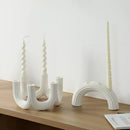 GobekUsa Elegant White Ceramic Candlestick Holder for Home Decor and Dining Table