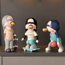 GobekUsa Boys Sports Statues: Basketball, Football, Skateboarding. Children's Decor, Gifts, Sculpture.