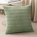 GobekUsa Corduroy Striped Throw Pillow Covers | Soft White Decorative Square Cushion Case