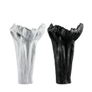 GobekUsa Irregular Resin Vase Black White Flowers Handicraft Ornaments Home Decor