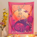 GobekUsa Skeleton Psychedelic Tapestry Wall Hanging - Hippy Decor for Bedroom & Home