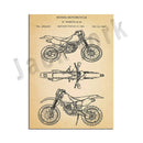GobekUsa Dirt Bike Patent Blueprint Poster Canvas Wall Art