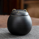 GobekUsa Lucky Cat Tea Storage Jar: Cute Ceramic Can for Household Tea and Candy Storage