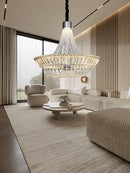GobekUsa Crystal Ceiling Chandelier - Elegant Two-story Room Decor