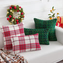 GobekUsa Christmas Plaid Weave Cushion Cover - Festive Decorative Throw Pillow Cover