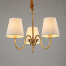 GobekUsa Copper Ceiling Chandelier with Fabric Lampshade for Living Room and Bedroom