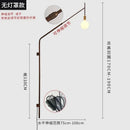GobekUsa Gold/Black Swing Arm Telescopic Wall Lamp LED E27 - Designer Hotel Restaurant Hall