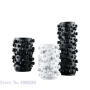 GobekUsa Black White Abstract Dots Resin Vase Irregular Bumps Home Decoration Organizer