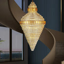 GobekUsa Elegant Duplex Crystal Chandelier Spiral Staircase High Living Room Light