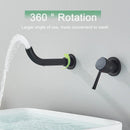 GobekUsa Black Wall Mounted Basin Faucet with Single Handle Hot Cold Water Mixer Tap