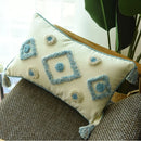 GobekUsa Boho Blue Diamond Moroccan Cushion Cover 45x45cm Home Decor