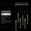 GobekUsa Crystal Loft Chandelier for Duplex Living Room & Stairwell, Long Hanging Lighting