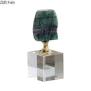 GobekUsa Crystal Base Ornaments: Agate/Fluorite Artwork, Modern Crafts Room Decor