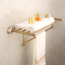 GobekUsa Bronze Bathroom Hardware Set - Shelf, Towel Rack, Toilet Brush Holder, Soap Dish
