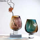 GobekUsa Glass Vase Hydroponics Plant Pots | Colourful Table Decoration Vases
