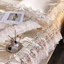 GobekUsa Lace Silk Cotton Luxury French Wedding Bedding Set for Chic Princess Bedrooms
