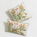 GobekUsa Daisy Floral Embroidery Pillow Cover Yellow Blue 45x45cm/30x50cm