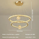 GobekUsa Crystal LED Chandelier: Modern Living Room Pendant Lights, Glass Globe Hanging Lamp