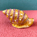 GobekUsa Jeweled Conch Trinket Box: Enamel Shell Jewelry Holder & Home Decor