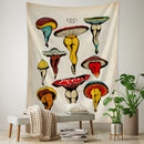 GobekUsa Cactus & Mushroom Girl Tapestry - Hippie Boho Psychedelic Wall Art Decor