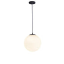 Modern White Globe Glass Pendant Light in Gold, Black, or Silver