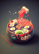 GobekUsa Japanese Food Neon Posters Canvas Painting for Home Kitchen Decor
