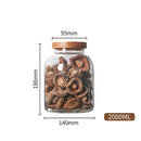 GobekUsa 3L Kitchen Glass Jars with Acacia Airtight Lid - Set of 2 | Versatile Food Storage Containers