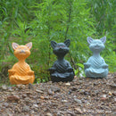 GobekUsa Black Buddha Cat Figurine Meditation Yoga Collectible - Home Decor Art Sculpture