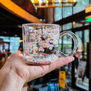 GobekUsa Double Wall Glass Cup with Heart Bubble Quicksand - 190ml - Creative Multicolor Mug