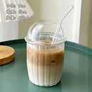GobekUsa Glass Cup with Lid, Straw, and Pink Bow Tie: Cute, Simple, High-Value Coffee Cup