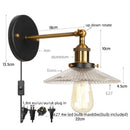 GobekUsa Industrial Loft LED Wall Lights for Bedroom, Plug In Stairs Lamp