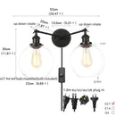 GobekUsa Black LED Wall Sconce 2-Head Lamp for Bedroom Bathroom Mirror