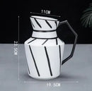 GobekUsa Elegant Striped Ceramic Vase TV Cabinet Crafts Hydroponic Home Decor Gift