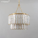 GobekUsa Gold Shell Chandelier: Elegant Hanging Lighting for Living Room, Bedroom, Kitchen