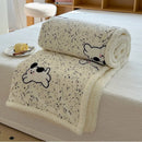 GobekUsa Cartoon Lamb Wool Blanket: Double-Layered, Thick & Warm for Children & Adults