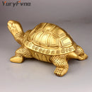 GobekUsa Brass Turtle Feng Shui Statue for Wealth Luck - Home & Office Decor