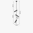 GobekUsa Black Adjustable LED Pendant Chandelier for Bedroom, Kitchen, Living Room